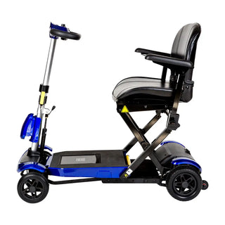 Drive Medical FLEX-AUTO ZooMe Auto-Flex Folding Blue Travel Scooter, 16" Seat, 4 mph Top Speed, 13 miles Max Range