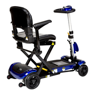 Drive Medical FLEX-AUTO ZooMe Auto-Flex Folding Blue Travel Scooter, 16" Seat, 4 mph Top Speed, 13 miles Max Range
