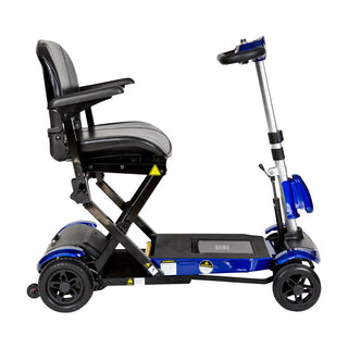 Drive Medical FLEX-AUTO ZooMe Auto-Flex Folding Blue Travel Scooter, 16" Seat, 4 mph Top Speed, 13 miles Max Range