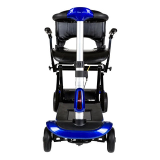 Drive Medical FLEX-AUTO ZooMe Auto-Flex Folding Blue Travel Scooter, 16" Seat, 4 mph Top Speed, 13 miles Max Range