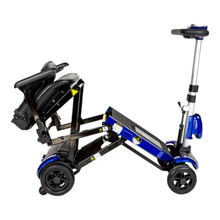 Drive Medical FLEX-AUTO ZooMe Auto-Flex Folding Blue Travel Scooter, 16" Seat, 4 mph Top Speed, 13 miles Max Range