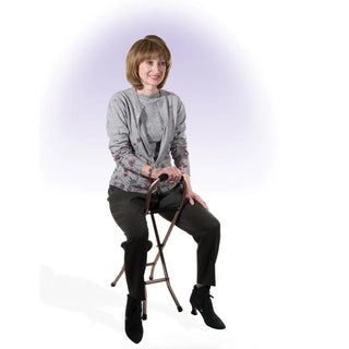 Drive Medical Folding Lightweight Cane with Sling Style Seat, 250 lbs Weight Capacity, 20.5" Seat to Floor Height