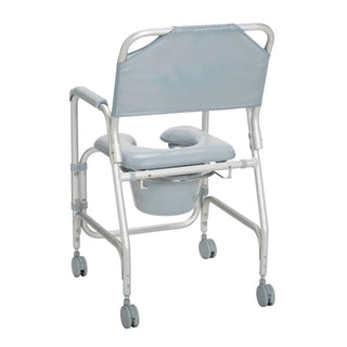 Drive Medical Lightweight Portable Aluminum Shower Commode Chair with Casters, 16" Seat, 300 lbs Weight Capacity