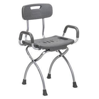 Drive Medical MD50100GR Mobility Design X-Fold Shower Chair, Lightweight, 300 lbs, Gray