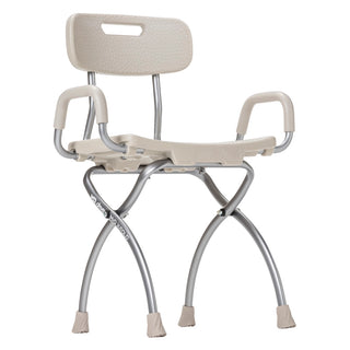 Drive Medical MD50100TP Mobility Design X-Fold Shower Chair, Lightweight, 300 lbs, Tan