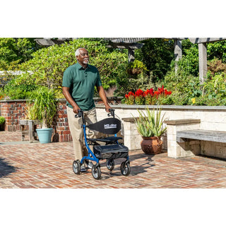 Drive Medical  MD700920BK/BL/PR MD by Drive Excursion X20 Rollator, Foldable, 17.5" Seat Width, 300 lbs Weight Capacity