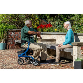 Drive Medical  MD700920BK/BL/PR MD by Drive Excursion X20 Rollator, Foldable, 17.5" Seat Width, 300 lbs Weight Capacity