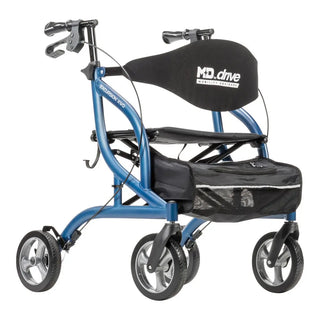 Drive Medical MD700929BL MD by Drive Excursion XWD Rollator, Sapphire, 19.5" Seat, 400 lbs Weight Capacity