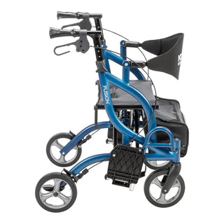 Drive Medical MD700935BK/BL/GN MD by Drive Fusion 2 in 1 Rollator/Transport Chair, 19.5" Seat, 300 lbs Weight Capacity