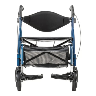 Drive Medical MD700935BK/BL/GN MD by Drive Fusion 2 in 1 Rollator/Transport Chair, 19.5" Seat, 300 lbs Weight Capacity