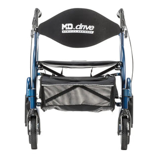 Drive Medical MD700935BK/BL/GN MD by Drive Fusion 2 in 1 Rollator/Transport Chair, 19.5" Seat, 300 lbs Weight Capacity