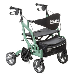 Drive Medical MD700935BK/BL/GN MD by Drive Fusion 2 in 1 Rollator/Transport Chair, 19.5" Seat, 300 lbs Weight Capacity