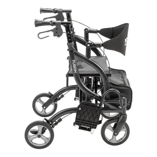 Drive Medical MD700935BK/BL/GN MD by Drive Fusion 2 in 1 Rollator/Transport Chair, 19.5" Seat, 300 lbs Weight Capacity
