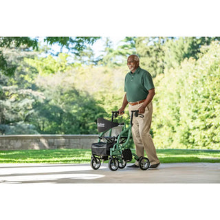 Drive Medical MD700935BK/BL/GN MD by Drive Fusion 2 in 1 Rollator/Transport Chair, 19.5" Seat, 300 lbs Weight Capacity