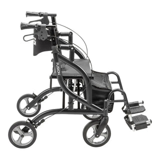 Drive Medical MD700935BK/BL/GN MD by Drive Fusion 2 in 1 Rollator/Transport Chair, 19.5" Seat, 300 lbs Weight Capacity