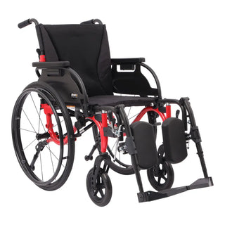 Drive Medical Nitro Cruise Lightweight Wheelchair, 16/18/20" Width, Black or Red, Elevating Leg Rest or Swing Away Footrest