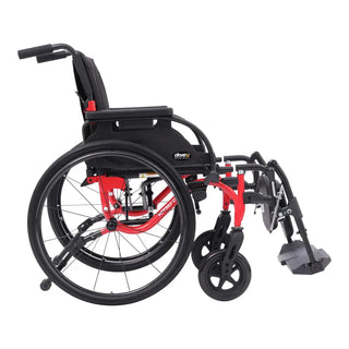 Drive Medical Nitro Cruise Lightweight Wheelchair, 16/18/20" Width, Black or Red, Elevating Leg Rest or Swing Away Footrest