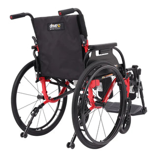 Drive Medical Nitro Cruise Lightweight Wheelchair, 16/18/20" Width, Black or Red, Elevating Leg Rest or Swing Away Footrest
