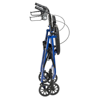 Drive Medical R726BK/BL/RD Rollator Rolling Walker w/ 6" Wheels, Fold Up Removable Back Support and Padded Seat, 14" Seat