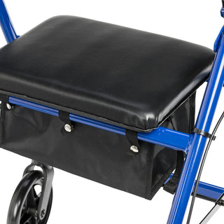 Drive Medical R726BK/BL/RD Rollator Rolling Walker w/ 6" Wheels, Fold Up Removable Back Support and Padded Seat, 14" Seat