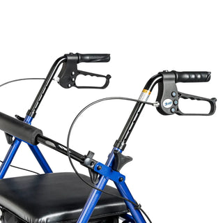 Drive Medical R726BK/BL/RD Rollator Rolling Walker w/ 6" Wheels, Fold Up Removable Back Support and Padded Seat, 14" Seat