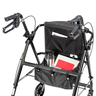 Drive Medical R726BK/BL/RD Rollator Rolling Walker w/ 6" Wheels, Fold Up Removable Back Support and Padded Seat, 14" Seat