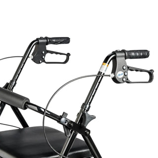 Drive Medical R726BK/BL/RD Rollator Rolling Walker w/ 6" Wheels, Fold Up Removable Back Support and Padded Seat, 14" Seat