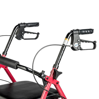 Drive Medical RTL10261RD Adjustable Height Foldable Red Rollator with 6" Casters, 300 lbs Weight Capacity