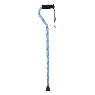 Drive Medical RTL10303SW Foam Grip Offset Handle Walking Cane, Swirl or Black, 30" to 39" Handle Height