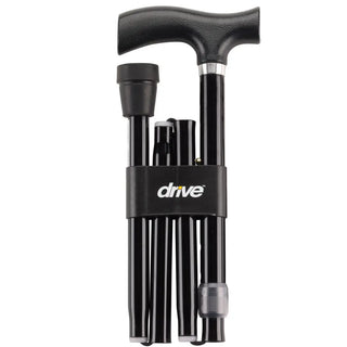 Drive Medical RTL10304HD Heavy Duty Folding Cane Lightweight Adjustable with T Handle, 33" - 37" Handle Height