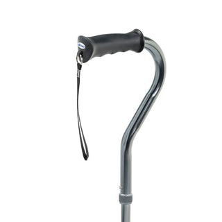 Drive Medical RTL10310FCH Folding Quad Cane, Small Base, Charcoal,  30”-39” Handle Height