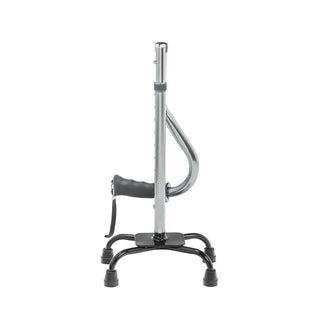 Drive Medical RTL10310FCH Folding Quad Cane, Small Base, Charcoal,  30”-39” Handle Height
