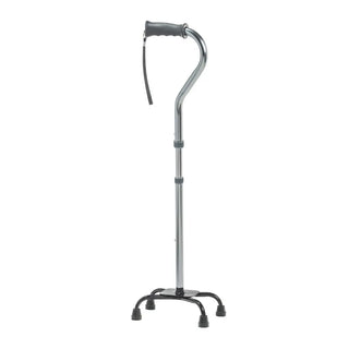 Drive Medical RTL10310FCH Folding Quad Cane, Small Base, Charcoal,  30”-39” Handle Height