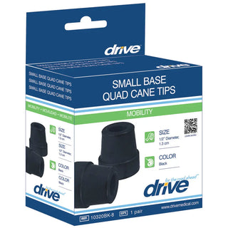 Drive Medical RTL10320BKB Small Base Quad Cane Tips, Black, Pack of 4