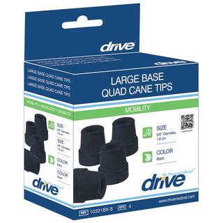 Drive Medical RTL10321BKB Large Base Quad Cane Tips,5/8", Black