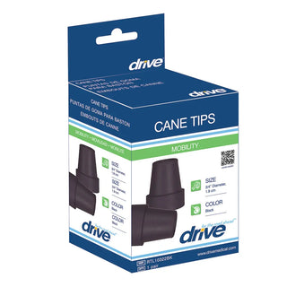 Drive Medical RTL10322BKB Replacement Cane Tip, 3/4" Diameter, Black