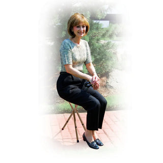 Drive Medical RTL10365-ADJ Folding Lightweight Cane Seat, Adjustable Height, 250 lbs Weight Capacity, 21" Seat to Floor Height