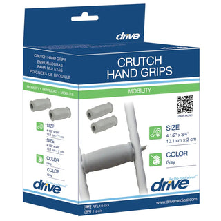 Drive Medical RTL10453 Crutch Hand Grips, 1 Pair, Grey