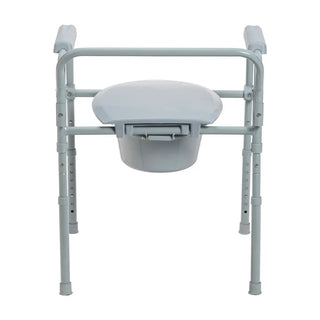 Drive Medical RTL11158KDR Steel Folding Frame Commode, 13.75" Seat Width, 350 lbs Weight Capacity