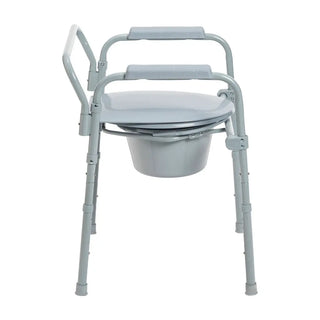 Drive Medical RTL11158KDR Steel Folding Frame Commode, 13.75" Seat Width, 350 lbs Weight Capacity