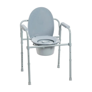 Drive Medical RTL11158KDR Steel Folding Frame Commode, 13.75" Seat Width, 350 lbs Weight Capacity