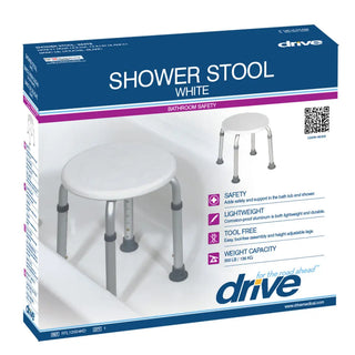 Drive Medical RTL12004KD Adjustable Height Bath Stool, White