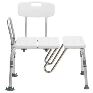 Drive Medical RTL12032KDR Splash Defense Transfer Bench with Curtain Guard Protection, 400 lbs