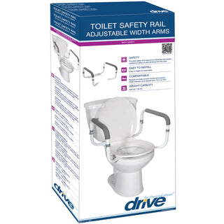 Drive Medical RTL12087 Toilet Safety Rail, 16.5" - 19.5" Width
