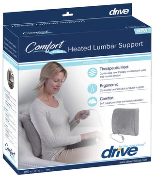 Drive Medical RTL2017CTL Comfort Touch Heated Lumbar Support Cushion