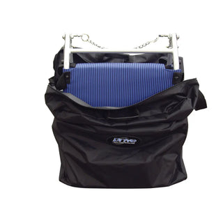 Drive Medical SL18 Super Light Folding Transport Wheelchair with Carry Bag and Flip-Back Arms, 18" Seat, 250 lbs Weight Capacity