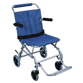 Drive Medical SL18 Super Light Folding Transport Wheelchair with Carry Bag and Flip-Back Arms, 18" Seat, 250 lbs Weight Capacity