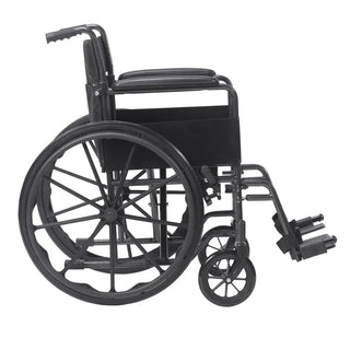 Drive Medical SSP118FA-SF Silver Sport 1 Wheelchair with Full Arms and Swing away Removable Footrest, 18" Seat