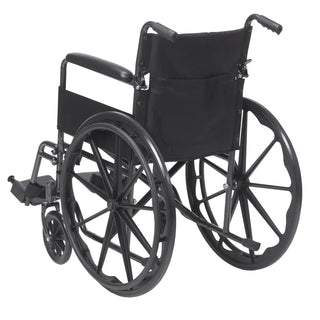 Drive Medical SSP118FA-SF Silver Sport 1 Wheelchair with Full Arms and Swing away Removable Footrest, 18" Seat