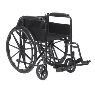 Drive Medical SSP118FA-SF Silver Sport 1 Wheelchair with Full Arms and Swing away Removable Footrest, 18" Seat